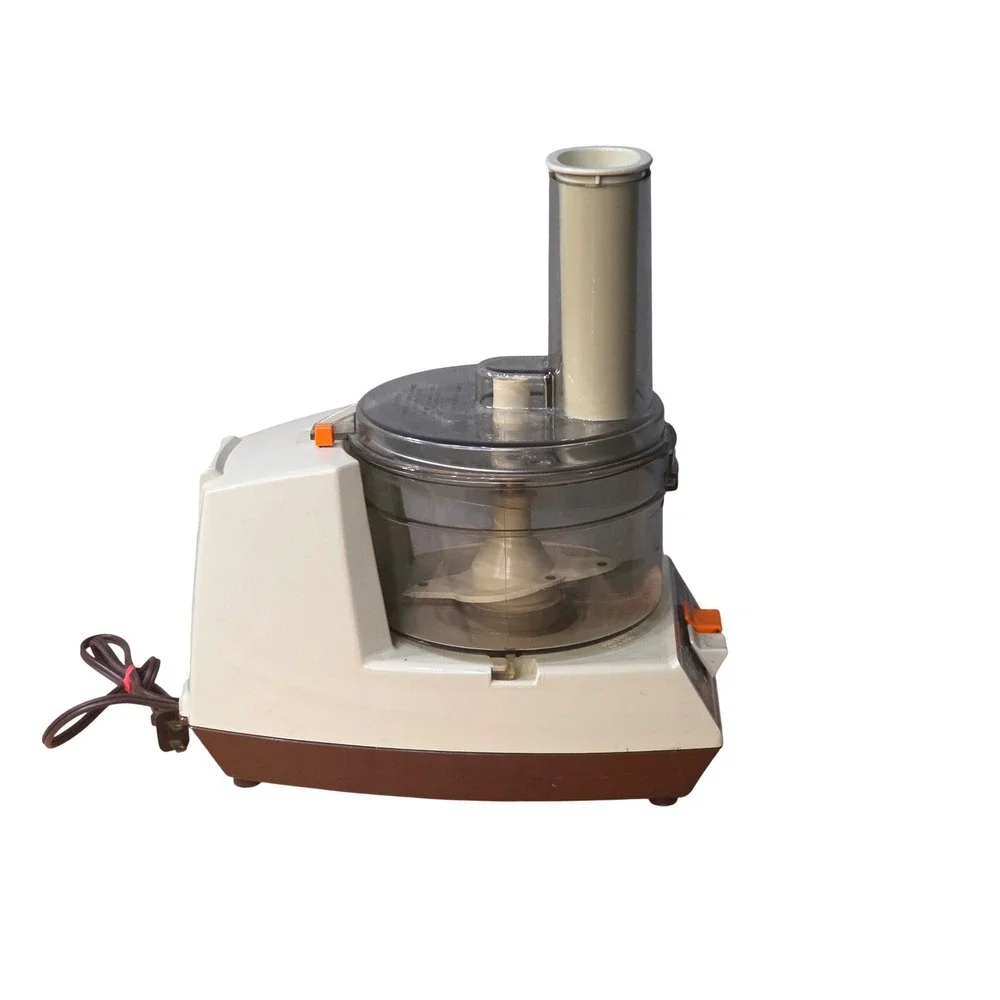 Vintage General Electric Food Processor FP-1‎ Woodgrain Retro Brown Cream 380W